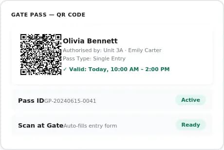 Digital Gate Passes with QR Codes
