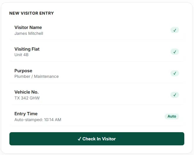  New Visitor Entry & Exit Logging